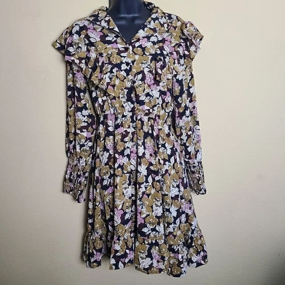 NWT I. Madeline Floral Long Sleeve Dress